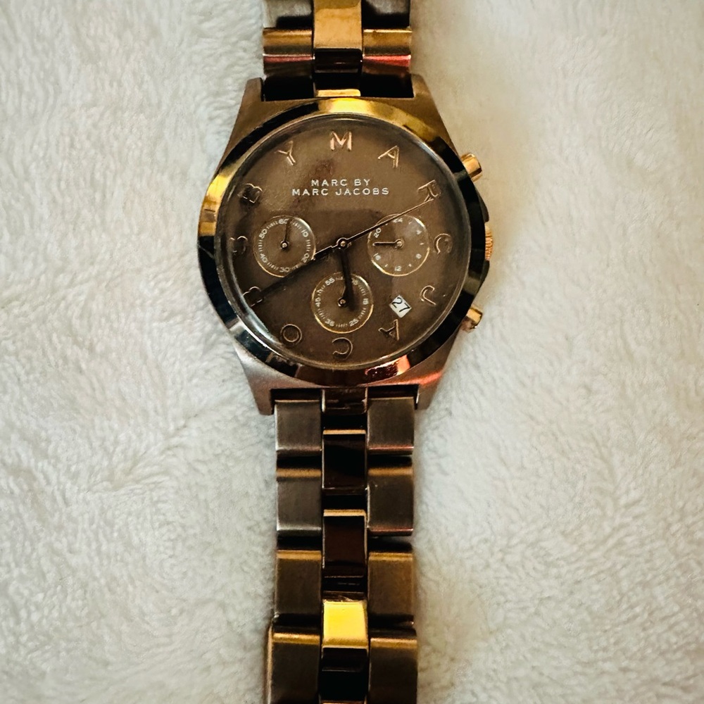 Marc Jacobs Bronze-Tone Chronograph Watch
